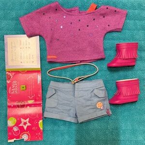 American Girl Doll Sparkly Camp Outfit with Box